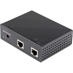 StarTech.com Industrial Gigabit PoE Splitter - 90W High Speed Power Over Ethernet PoE+++ Splitter - 12-48V DC Splitter 802.3bt - LAN/RJ45 Ultra PoE to DC Adapter - -40C to +75C (POESLT1G48V)