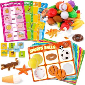 Match Card & Sort Game Set for Toddlers,Montessori Game for Kids Educational Fine Motor Skills,Speech Therapy Toys,Preschool Kindergarten Learning Activities,Sorting Toys for Toddlers 3-5