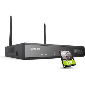SANNCE 10CH 5MP NVR All-in-One Wireless CCTV Security Camera System with 2TB HDD Waterproof Surveillance IP Camera System,Plug an Play,Enhance Signal,P2P,Snapshot Email Alert & APP Push