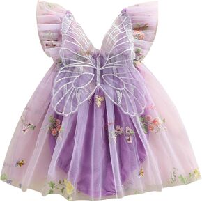 Newborn Infant Baby Girls Clothes Flower Butterfly Embroidery Sleeveless Romper Tulle Mesh Dress Toddler Bodysuit