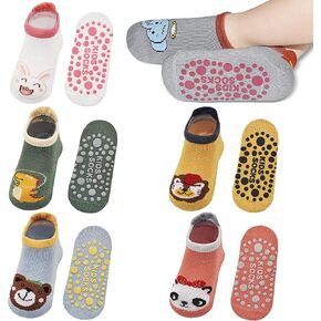 HYCLES Non Slip Baby Socks with Grip Non Skid Ankle Socks for 6-12 Month Infants 1-5 Years Toddlers Kids Boys Girls
