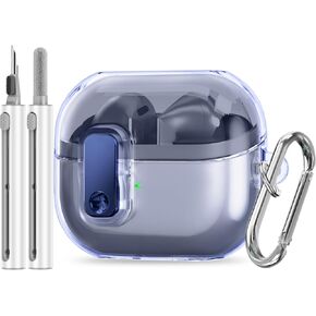 Polislime【Lockable Housing】 for Samsung Galaxy Buds 3 Case/Galaxy Buds 3 Pro Case,Compatible with Galaxy Buds Pro 3 Case Flexible TPU Clear Case and Cleaner Kit Accessories for Men for Women (Clear)