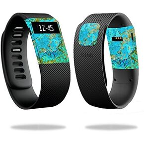 غلاف MightySkins متوافق مع ساعة Fitbit Charge Cover Skins، باللون الأزرق المخضر