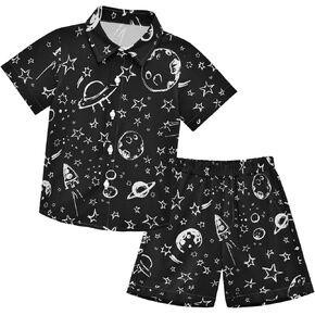 visesunny Toddler Little Boys Short Sleeve T-Shirt Beach Shirts Casual Shorts Set Summer Clothes for Kids Outfits