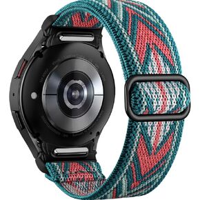 SNBLK Elastic Bands Compatible with Samsung Galaxy Watch 6/5/4 40m 44mm/6 Classic 43mm 47mm/5 Pro 45mm/4 Classic 42mm 46mm, 20mm One Click No Gap Nylon Stretchy Strap for Galaxy Watch Band Women Men