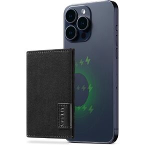 VULKIT Magnetic Wallet Compatible with Mag Safe Wallet for iPhone 16/15/14/13/12 Series, RFID Blocking Credit Card Holder, Fits 4 Cards, Premium Suede Leather, Espresso