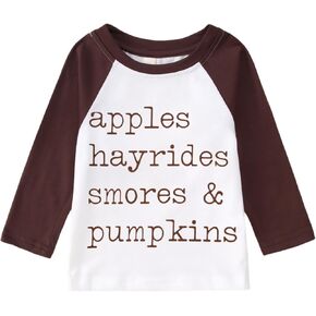Toddler Baby Boy Girl Thanksgiving Shirt Long Raglan Sleeve Turkey Letter Print T-Shirt Little Kid Fall Top Clothes