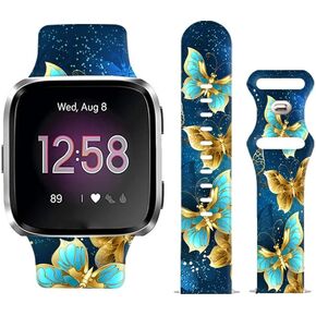 Watch Bands Compatible for Versa 2/ Versa/Versa Lite Bands for Women Men, Soft Silicone Cute Fadeless Sport Strap Replacement for Versa SE Lite