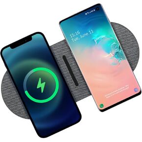 Dual 20W Wireless Charger for Multiple Devices, 40W Fast Wireless Charging Pad/Mat for Apple iPhone, AirPods, for Samsung Galaxy, Google Pixel