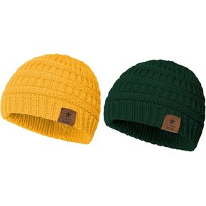 American Trends 2 Pack Knitted Baby Beanie Toddler Baby Winter Hat Cute Baby Girl Baby Boy Hats Infant Toddler Beanie