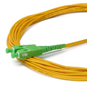 trueCABLE LC to LC OS2 Fiber Patch Cable, 3m (9.84ft), APC Polish, 200GB Singlemode (SM) Simplex 9/125um, Riser Rated (OFNR), UL Listed, Replacement Internet Fiber Cable, 1pc, Yellow