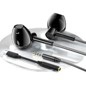 SUYUZREY Wired Earbud Upgrade high-Fidelity Heavy bass semi-in-Ear Headphones with Microphone,3.5mm Jack Dual-Diaphragm Stereo bass Boost Earbuds Wired,3.5 Earphones Wire Universal Plug