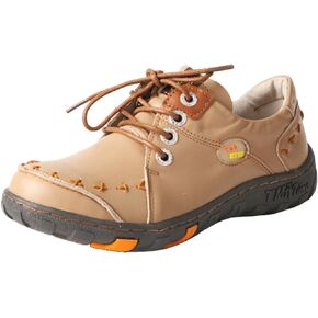 TMA EYES Women's Leather Non-Slip lace-up Leather Fashion Shoes Flats Comfortable with Hand-Stitched Design