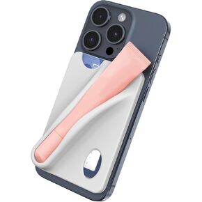 Big Lip Gloss Phone Card Holder Compatible with Summer Fridays, Silicone Phone Case Credit Card Holder Strong Adhesive Pocket Stick on Compatible for iPhone & All Smartphones, Purple