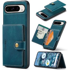 for Google Pixel 9 Pro XL Case Wallet，Detachable Magnetic Card Holder Leather Phone Case [Card Cash Slot] [Wireless Charging] Cover for Pixel 9 Pro XL 2024 (Brown)