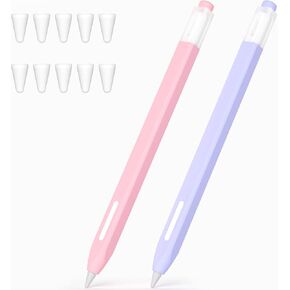 2 علبة مقلمة متوافقة مع Apple Pencil Pro/Apple Pencil الجيل الثاني، حافظة سيليكون مضادة للانزلاق، متوافقة مع الشحن المغناطيسي وDoubleClick. (أزرق سماوي، أخضر داكن) in Kuwait