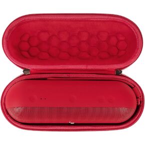Geekria Shield Speaker Case Compatible with Beats Pill Case Cover, Replacement Hard Shell Portable Speaker Protective Carrying Bag with Keychain Hook (Gold)