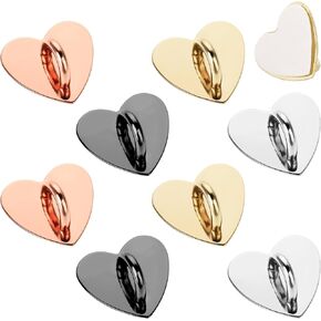 8 Pcs Cell Phone Finger Ring Heart Phone Grip Metal Cell Phone Charm Finger Rings Phone Finger Grip Loop Stand Cute Cell Phone Accessories Finger Grip for DIY Phone Case Pad Tablet Supplies