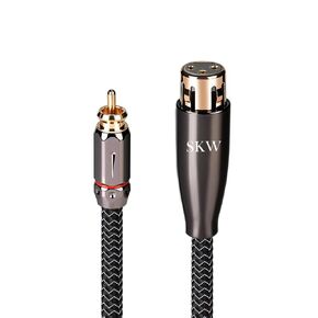 SKW XLR Male to RCA Male Cable, WG Series Copper and Silver Stranded Wire, Suitable for CD, Amplifier 6.5ft/2m (1 Cable)