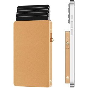 SMRA Magnetic Wallet, Metal, Unisex, 0.3 Inches Thick, 32 Magnetic Strips, Anti-Theft, Anti-Scanning, One-Click Pop Up, Compatible with iPhone and Samsung, 24 Months Warranty