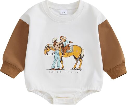 Frietlebird Newborn Baby Boy Fall Winter Clothes Oversized Sweatshirt Romper Long Sleeve Bubble Romper 0 3 6 9 12 18 Months in Saudi Arabia