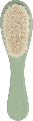 nouka Baby's First Hair Brush | Ultra-soft Natural Bristles | Wooden Design with Silicone Sleeve | Bloom in Saudi Arabia