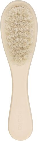 nouka Baby's First Hair Brush | Ultra-soft Natural Bristles | Wooden Design with Silicone Sleeve | Bloom in Saudi Arabia