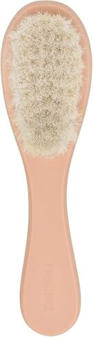 nouka Baby's First Hair Brush | Ultra-soft Natural Bristles | Wooden Design with Silicone Sleeve | Bloom in Saudi Arabia