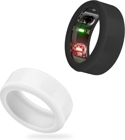 Ring Protector Compatible with Oura Ring, Silicone Scratch Elastic Protection Cover for Oura Ring Gen 3 Working Out (Orange+Clear, S (6/7/8/9/10)) in Saudi Arabia