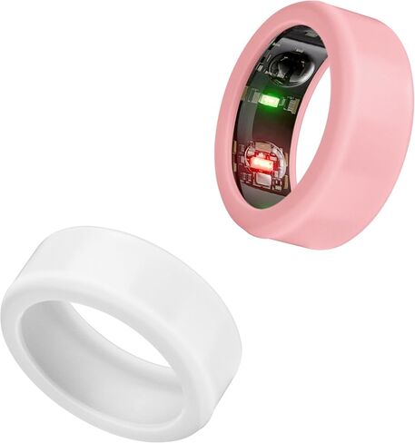 واقي الحلقة متوافق مع خاتم Oura، غطاء حماية مرن من السيليكون للخدش من أجل Oura Ring Gen 3 للتمرين (برتقالي + شفاف، S (6/7/8/9/10)) in Kuwait