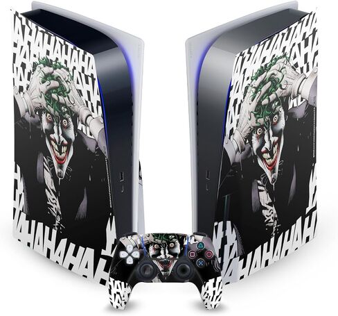 Head Case Designs Officially Licensed The Joker DC Comics Batman: Harley Quinn 1 Character Art Vinyl Faceplate Sticker Gaming Skin Decal Cover Compatible with PS5 Disc Console & DualSense in Kuwait