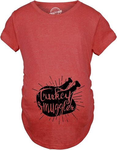 Turkey Smuggler T Shirt Funny Thanksgiving Maternity Shirt Pregnancy New Baby Tee in Saudi Arabia
