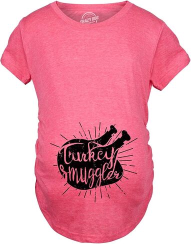 Turkey Smuggler T Shirt Funny Thanksgiving Maternity Shirt Pregnancy New Baby Tee in Saudi Arabia