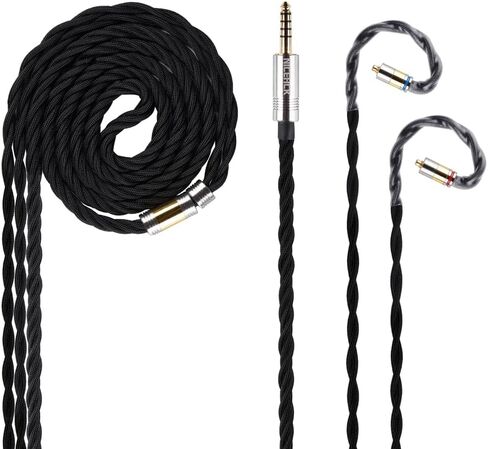 كابل IEM من FirstTouch 6N OFC من النحاس والفضة عالي النقاء - MMCX/0.78 سلك سماعة رأس قابل للفصل ثنائي الدبوس مع مقابس 3.5 مم و4.4 مم، وكابل استبدال صوت Hi-Fi in Kuwait