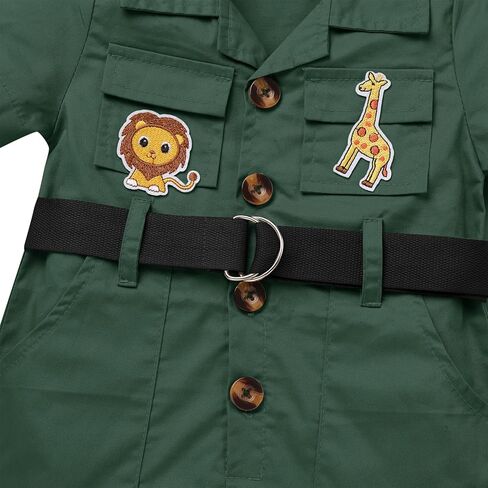 Infant Baby Girl Boy Safari Outfits One Piece Wild Animal First Birthday Jumpsuit with Hat Toddler Zookeeper Clothes in Kuwait