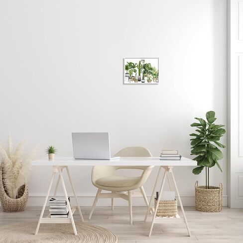 Stupell Industries Boho Plant Scene with Cacti and Succulents in Geometric Pots Watercolor Framed Giclee Art Design by Grace Popp in Saudi Arabia
