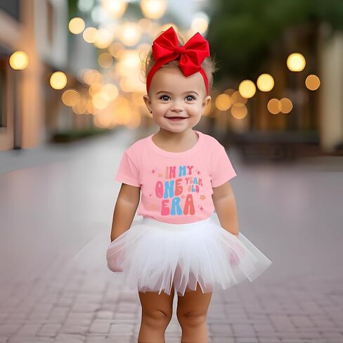 Baby Girls First Birthday Outfit 1st Birthday Shirt in My One Year Old Era Tshirt Bday Party Short Sleeve Tee Tops in Saudi Arabia