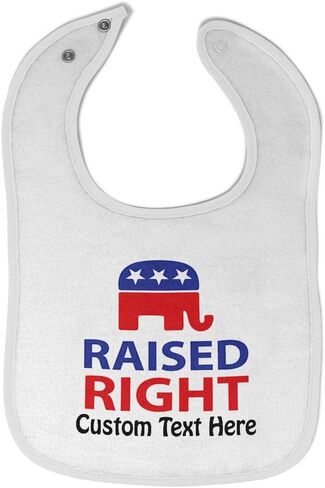 Cute Rascals Toddler & Baby Bibs Burp Cloths Raised Right with An American Republican Flag in Kuwait
