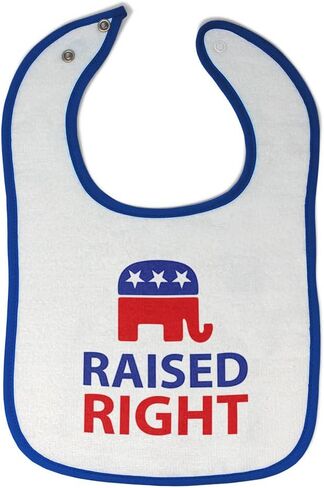 Cute Rascals Toddler & Baby Bibs Burp Cloths Raised Right with An American Republican Flag in Kuwait