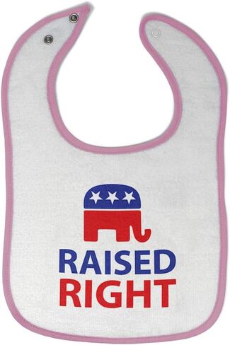 Cute Rascals Toddler & Baby Bibs Burp Cloths Raised Right with An American Republican Flag in Kuwait