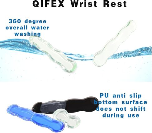 Clear Gel Keyboard Wrist Rest Set, Keyboard Wrist Rest Pad & Mouse Wrist Rest for Office with Non-Slip PU Base，Cooling Gel Wrist Rest for Computer Laptop and Pain Relief Wish Gift Clear Color in Saudi Arabia