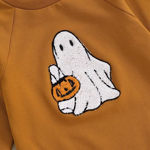 Newborn Halloween Baby Clothes Infant Girl Boy Letter Print Crew Neck Sweatshirt Romper Long Sleeve Jumpsuit in Saudi Arabia