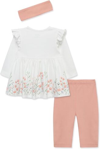 Little Me Baby Girls' 3-Piece 100% Cotton, Tunic, Legging and Headband Set, 3 Months to 24 Months in Saudi Arabia