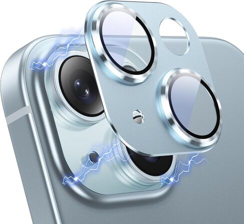 Korecase لهاتف iPhone 15/iPhone 15 Plus واقي عدسة الكاميرا، غطاء فيلم كاميرا من الزجاج المقوى بقوة 9H، حافظة لاصقة قوية مقاومة للخدش وسهلة التركيب - أصفر in Kuwait
