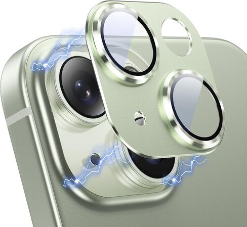 Korecase لهاتف iPhone 15/iPhone 15 Plus واقي عدسة الكاميرا، غطاء فيلم كاميرا من الزجاج المقوى بقوة 9H، حافظة لاصقة قوية مقاومة للخدش وسهلة التركيب - أصفر in Kuwait