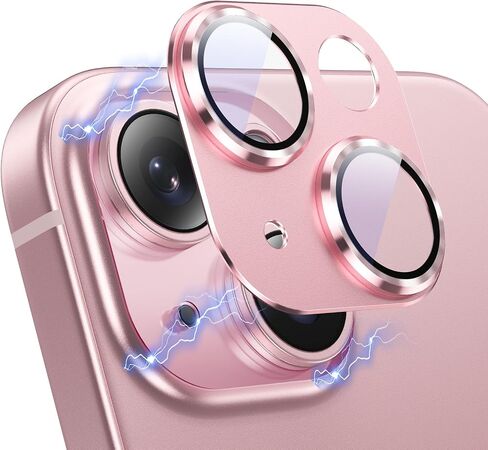 Korecase لهاتف iPhone 15/iPhone 15 Plus واقي عدسة الكاميرا، غطاء فيلم كاميرا من الزجاج المقوى بقوة 9H، حافظة لاصقة قوية مقاومة للخدش وسهلة التركيب - أصفر in Kuwait