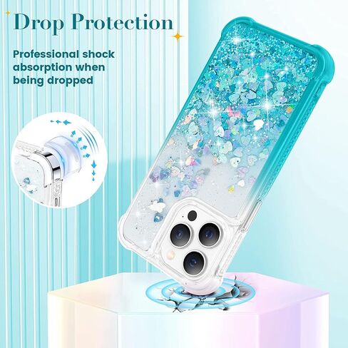 14 Pro Glitter Case Compatible with iPhone 14 Pro 5G, Full Body Glitter Bling Flowing Liquid Floating Gradient Cases, Soft TPU Bumper Shockproof Protective Cover (Rose) in Saudi Arabia