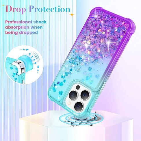14 Pro Glitter Case Compatible with iPhone 14 Pro 5G, Full Body Glitter Bling Flowing Liquid Floating Gradient Cases, Soft TPU Bumper Shockproof Protective Cover (Rose) in Saudi Arabia