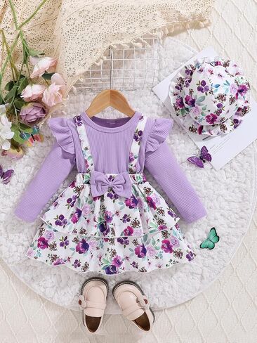Baby Girl Dress Infant Dresses Summer Clothes Short Sleeve Overall Outfits Skirt Headband in Saudi Arabia