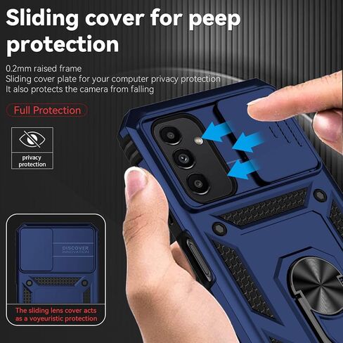 for Galaxy A13 5G Phone Case,with HD Screen Protector,[Slide Camera Cover], Military Grade Rugged Drop Protective Case with Magnetic Shockproof Kickstand for Samsung A13 5G (Red) in Saudi Arabia